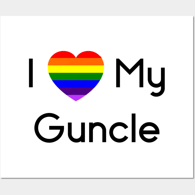 I Love My Guncle Rainbow Heart Wall Art by LittleBean